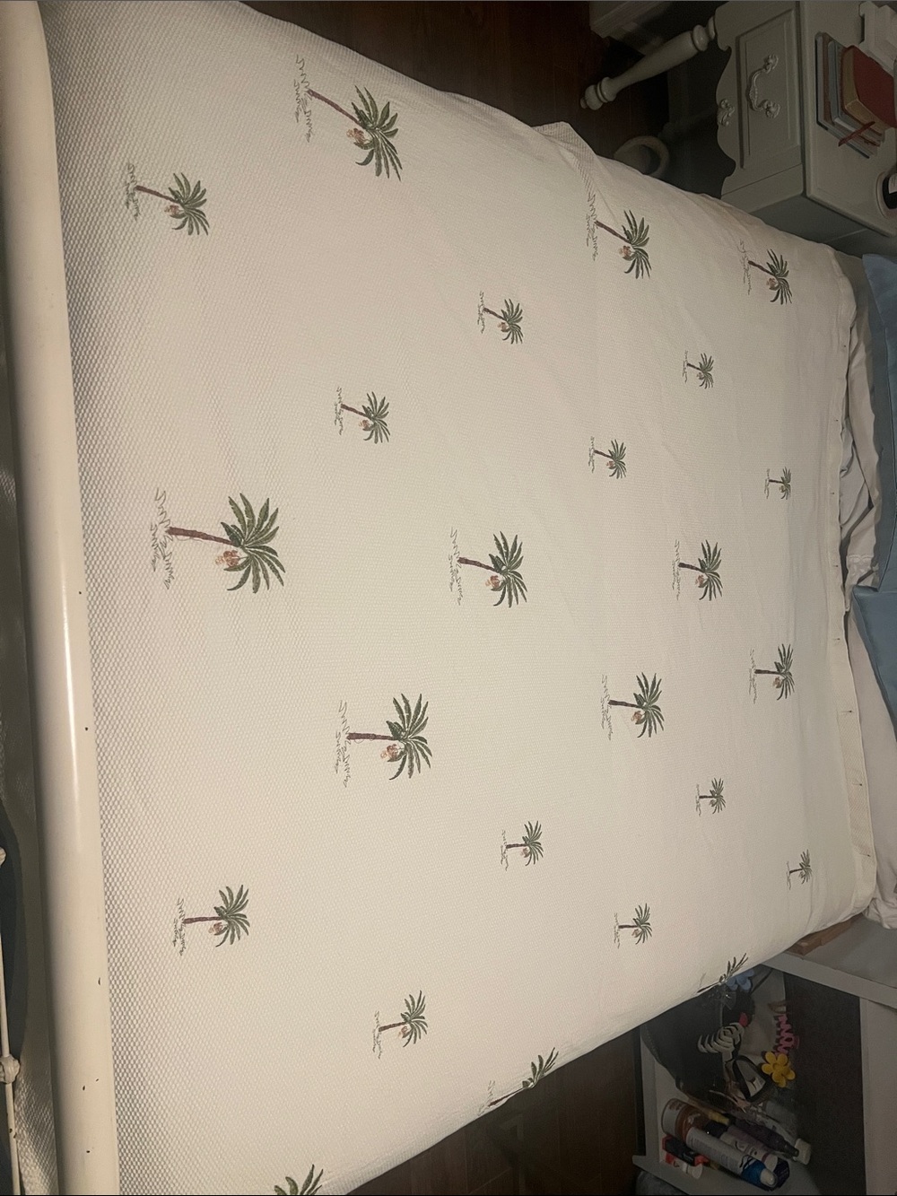 White Palm Tree Print shower curtain - Unbranded